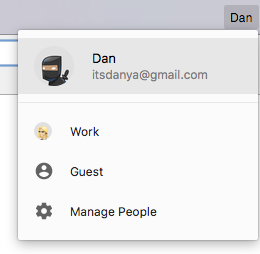 Profile switcher in Chrome